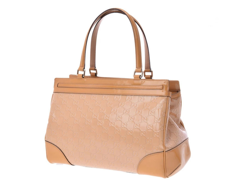 Gucci handbag beige enamel GG Tan
